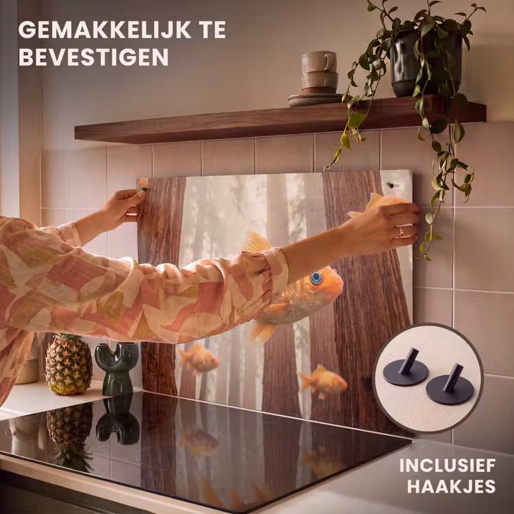 Inductie beschermer en spatscherm (2in1) - Vis - Bos - Fantasie — 7
