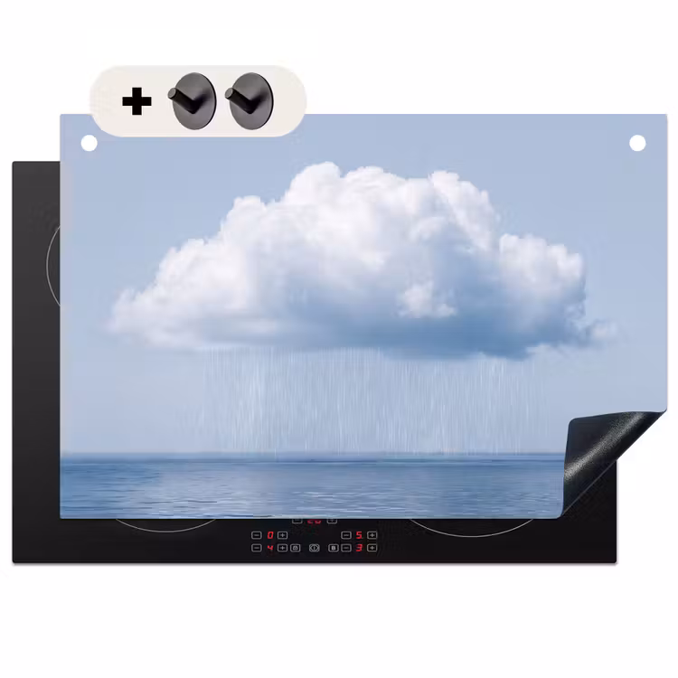 Inductie beschermer en spatscherm (2in1) - Wolk - Regen - Natuur — 1