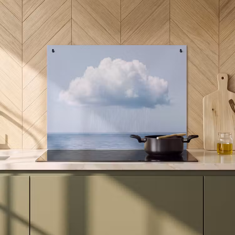 Inductie beschermer en spatscherm (2in1) - Wolk - Regen - Natuur — 2