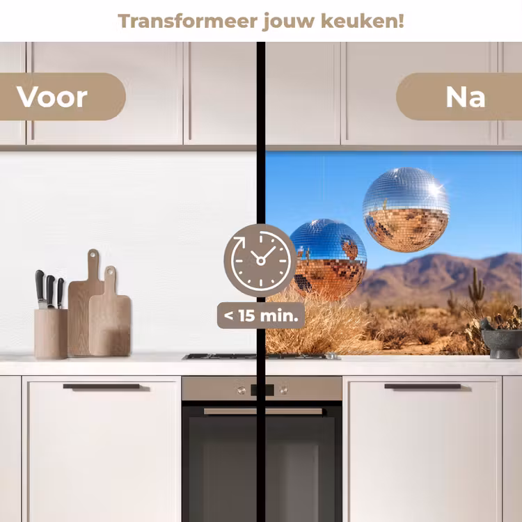 Keuken achterwand - Woestijn - Spiegelbal - Kunst — 2