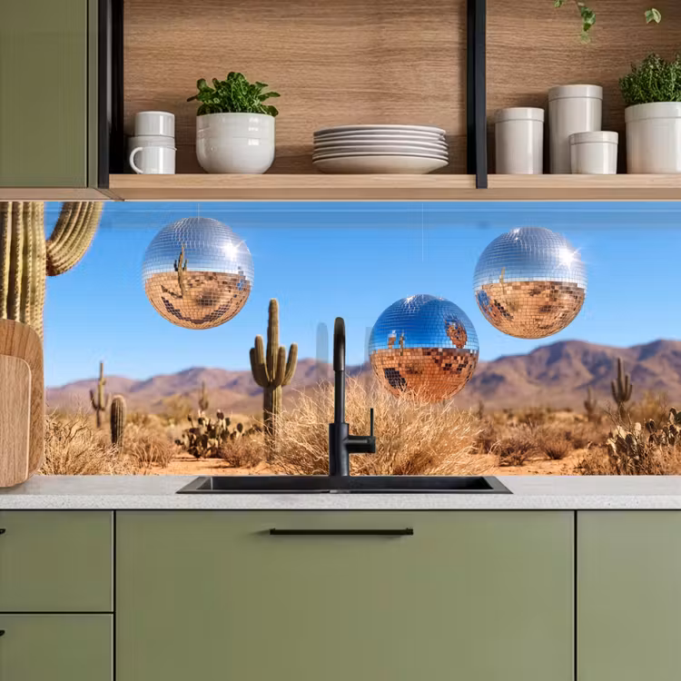 Keuken achterwand - Woestijn - Spiegelbal - Kunst — 5