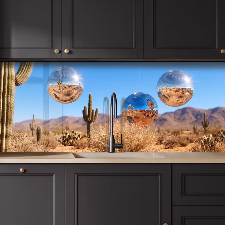 Keuken achterwand - Woestijn - Spiegelbal - Kunst — 6