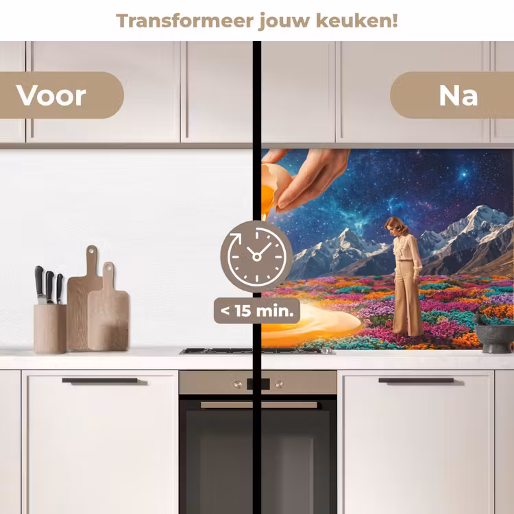 Keuken achterwand - Handen - Ei - Surrealisme — 2