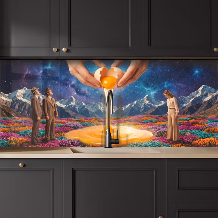 Keuken achterwand - Handen - Ei - Surrealisme — 6