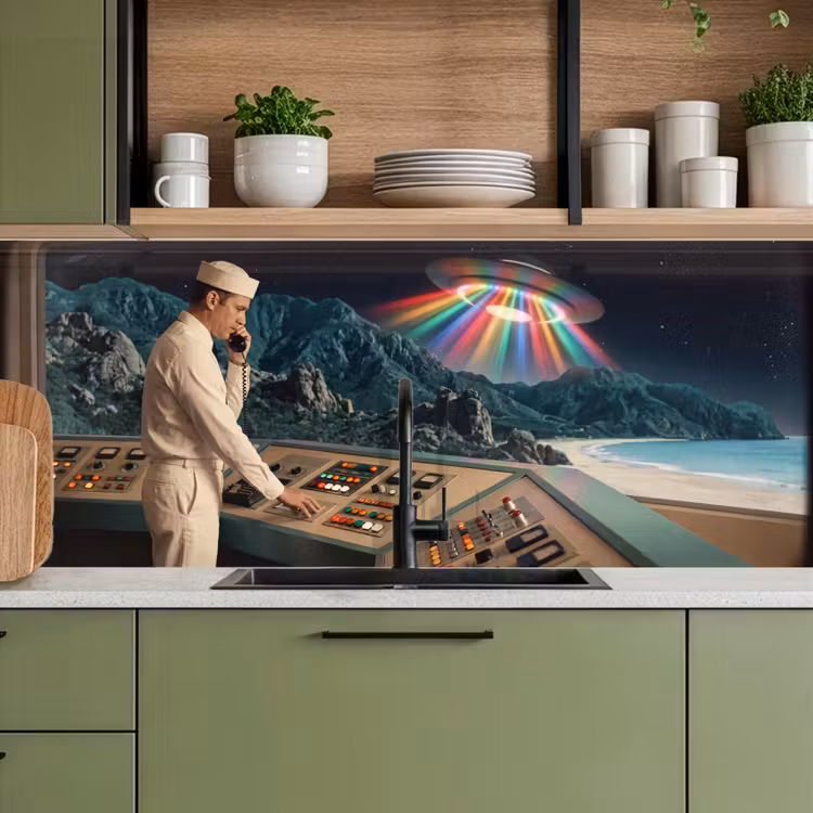 Keuken achterwand - Man - Controlekamer - Strand — 5