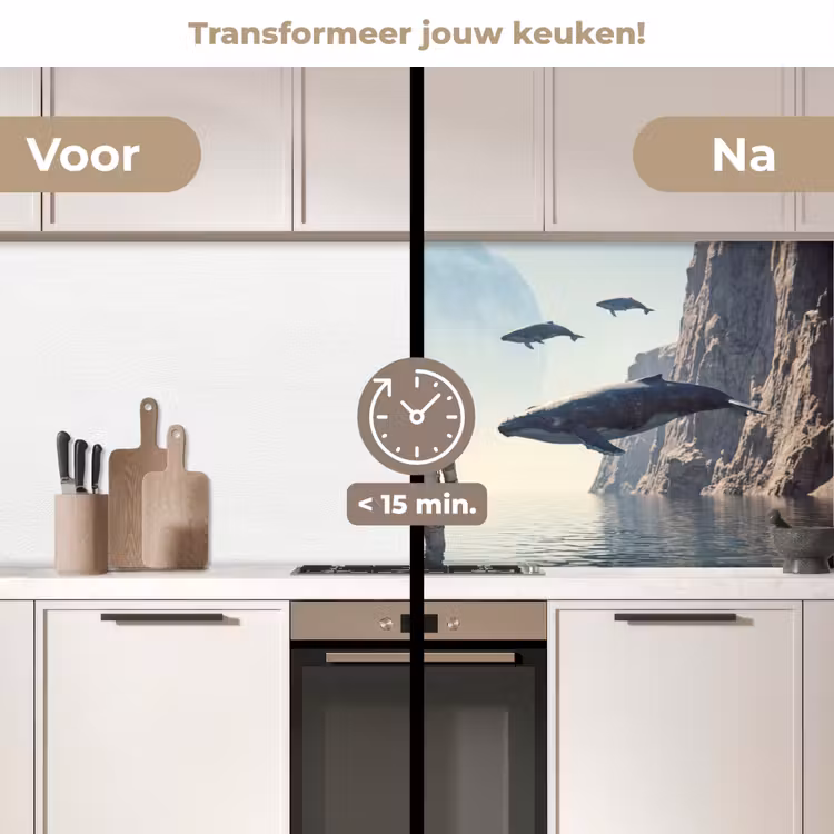 Keuken achterwand - Ruimtevaarder - Walvis - Fantasie — 2