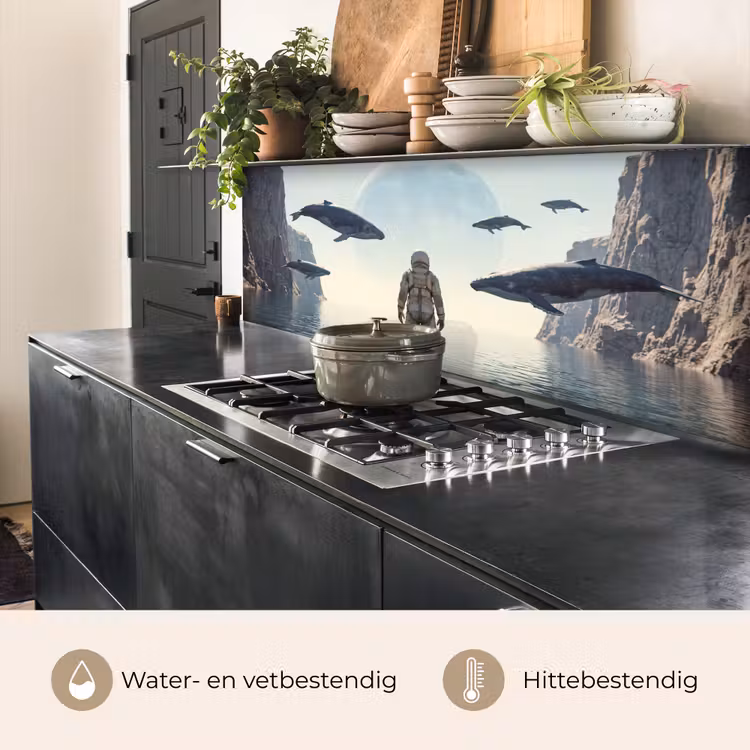Keuken achterwand - Ruimtevaarder - Walvis - Fantasie — 3
