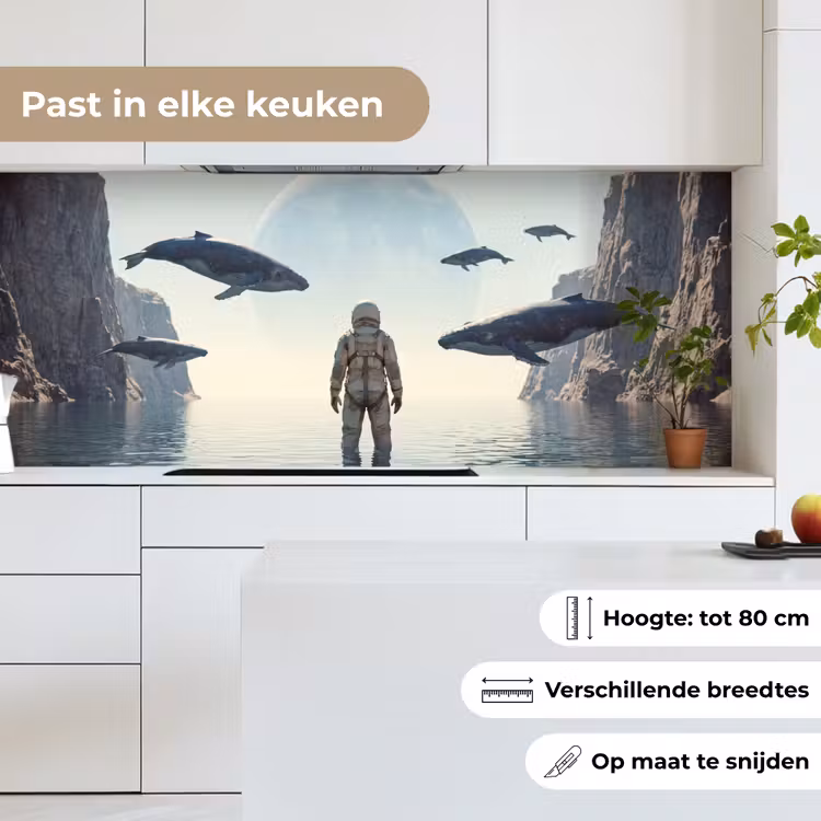 Keuken achterwand - Ruimtevaarder - Walvis - Fantasie — 4