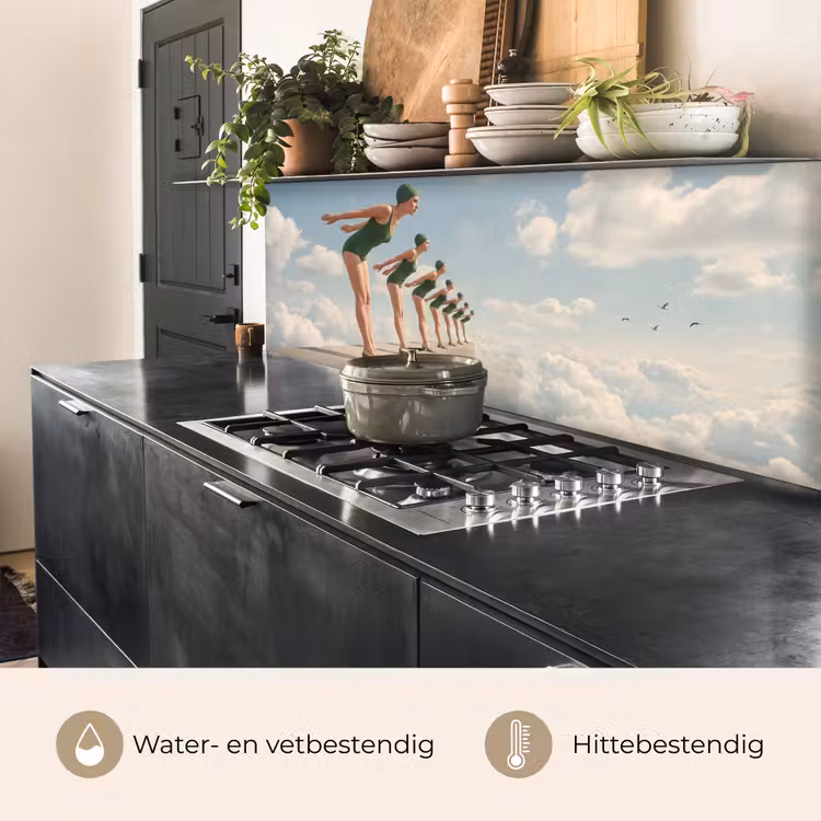 Keuken achterwand - Vrouwen - Duikhouding - Wolken — 3