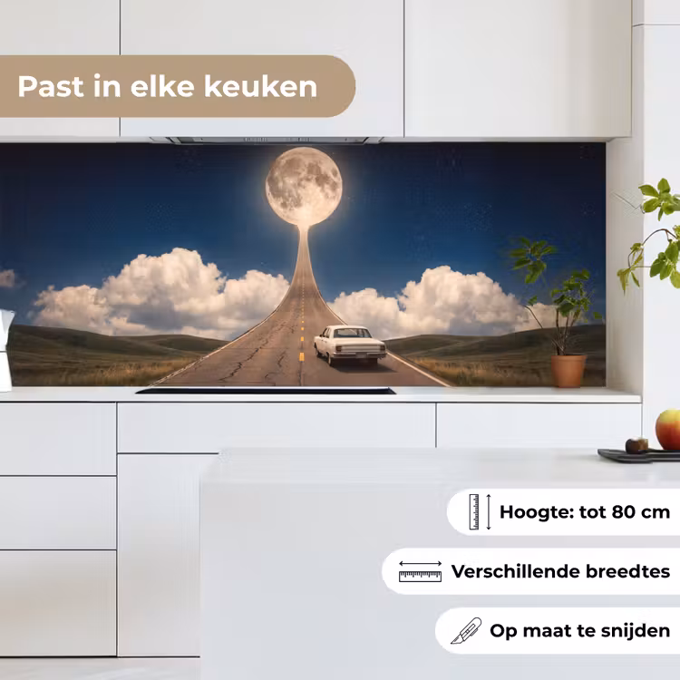 Keuken achterwand - Weg - Maan - Nacht — 4