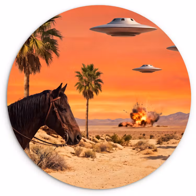 Muurcirkel - Cowboy - Paard - Woestijn — 1