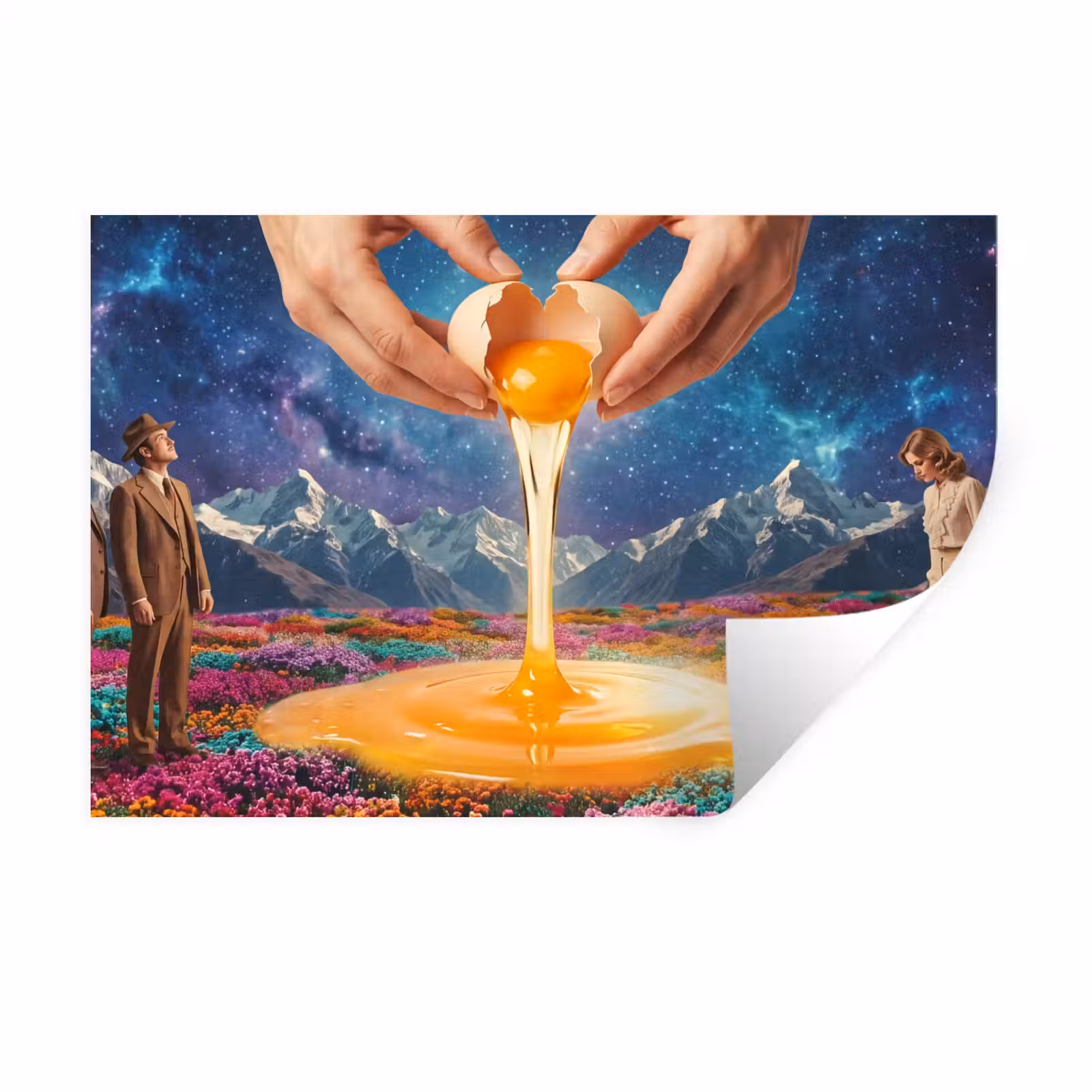 Muursticker - Handen - Ei - Surrealisme — 1