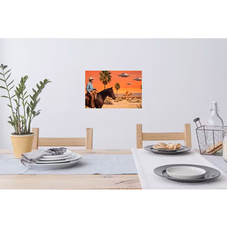 Muursticker - Cowboy - Paard - Woestijn — 3