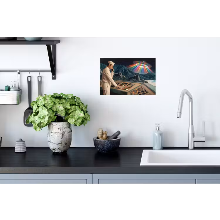 Muursticker - Man - Controlekamer - Strand — 2
