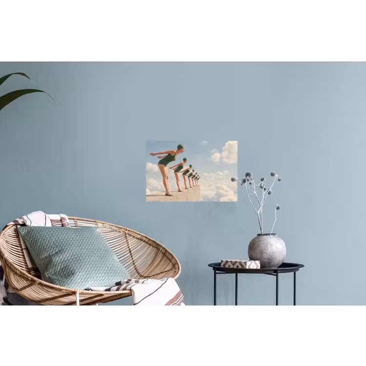 Muursticker - Vrouwen - Duikhouding - Wolken — 4