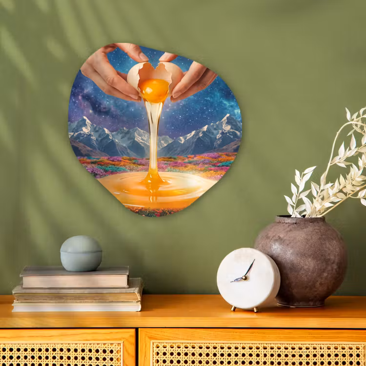 Organisch schilderij - Forex - Handen - Ei - Surrealisme — 2
