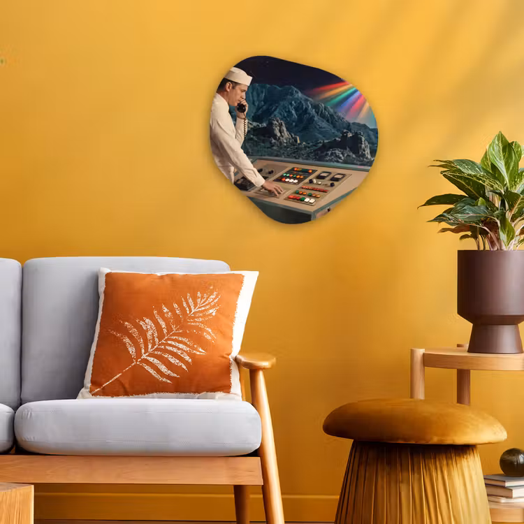 Organisch schilderij - Forex - Man - Controlekamer - Strand — 3