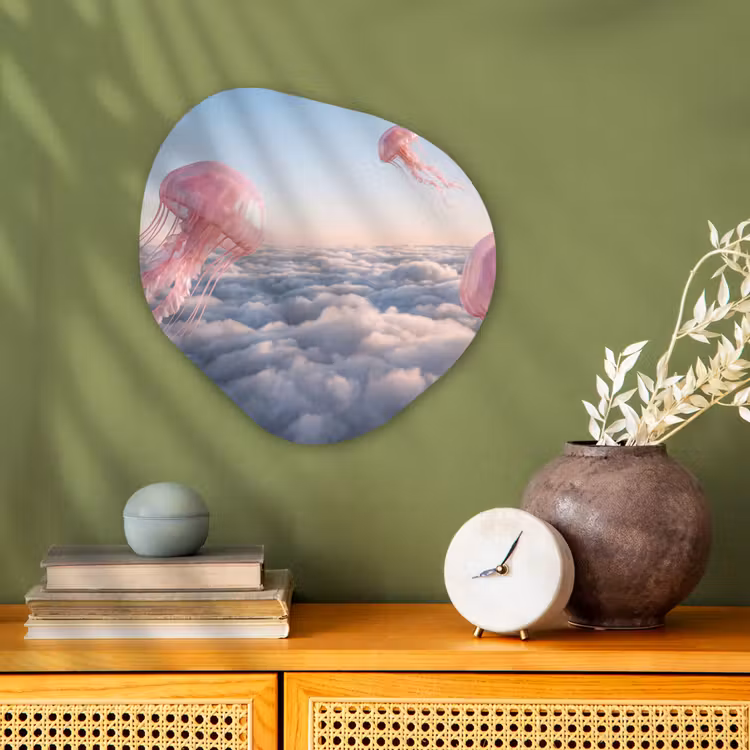 Organisch schilderij - Forex - Roze dier - Wolken — 2