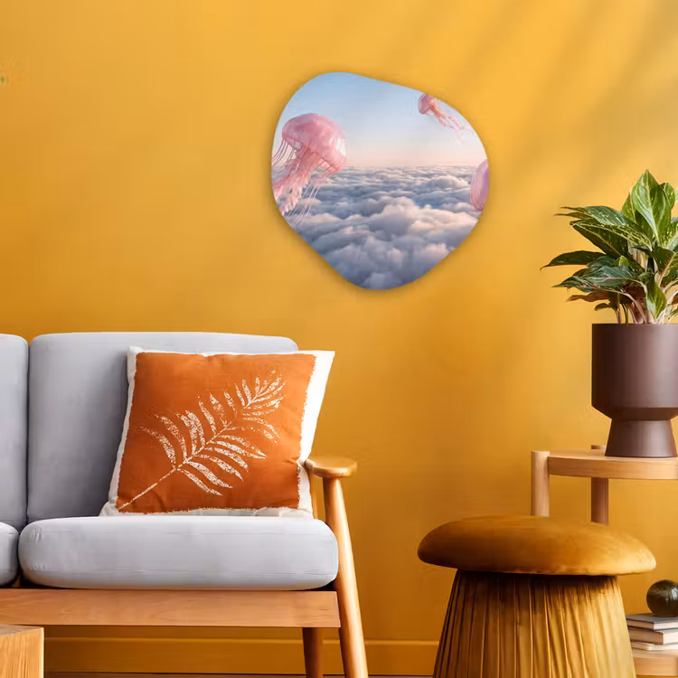 Organisch schilderij - Forex - Roze dier - Wolken — 3