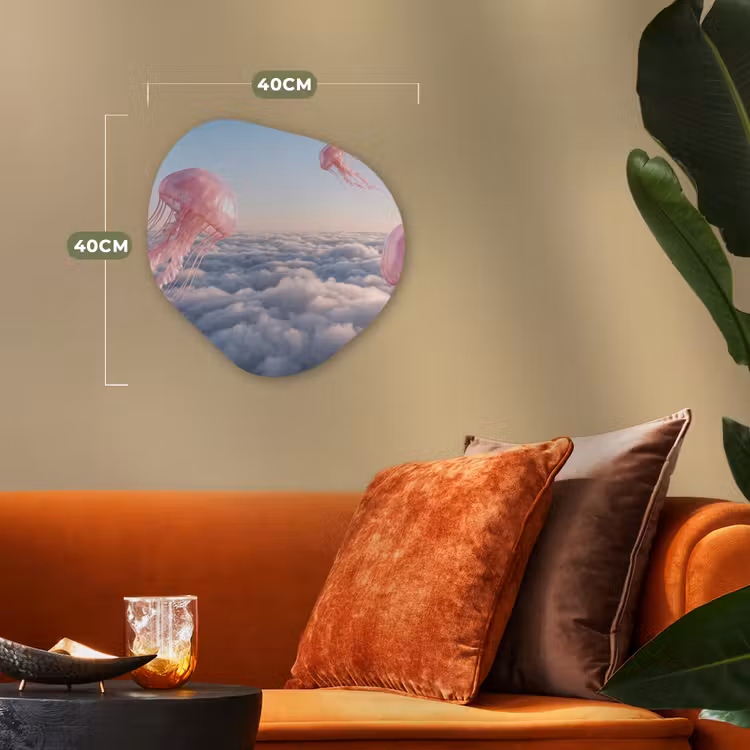 Organisch schilderij - Forex - Roze dier - Wolken — 4