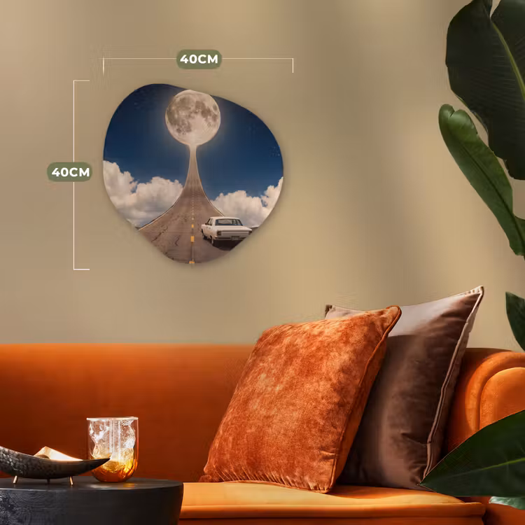 Organisch schilderij - Forex - Weg - Maan - Nacht — 4