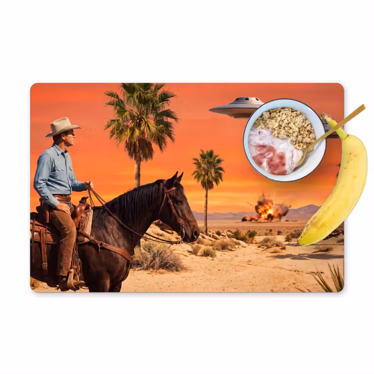 Placemat - 6 stuks - Cowboy - Paard - Woestijn — 1