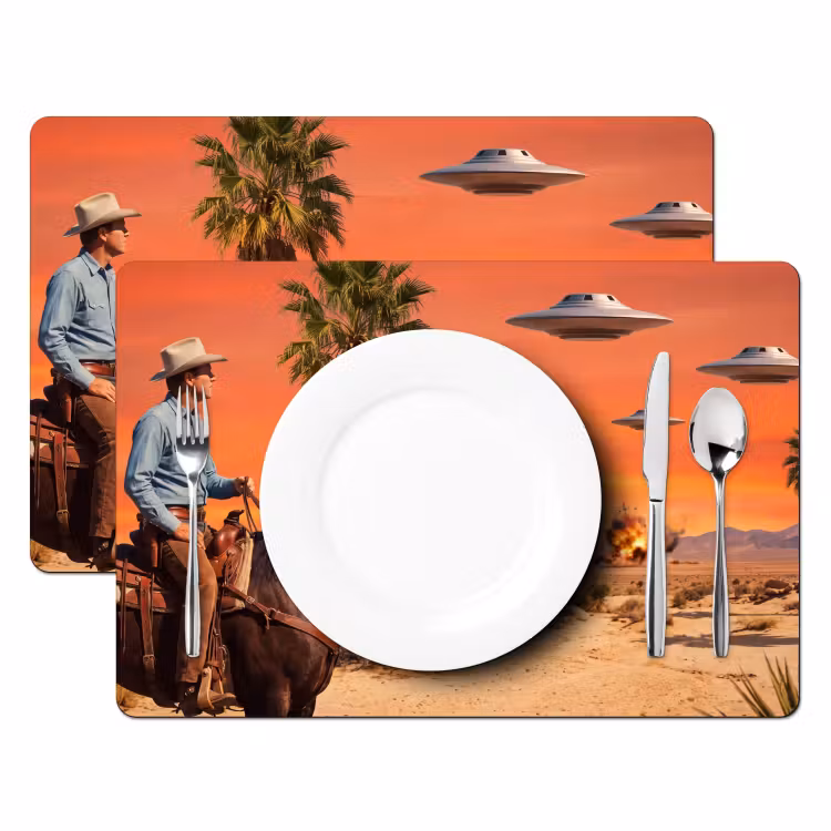 Placemat - 6 stuks - Cowboy - Paard - Woestijn — 2