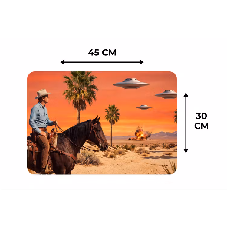 Placemat - 6 stuks - Cowboy - Paard - Woestijn — 3