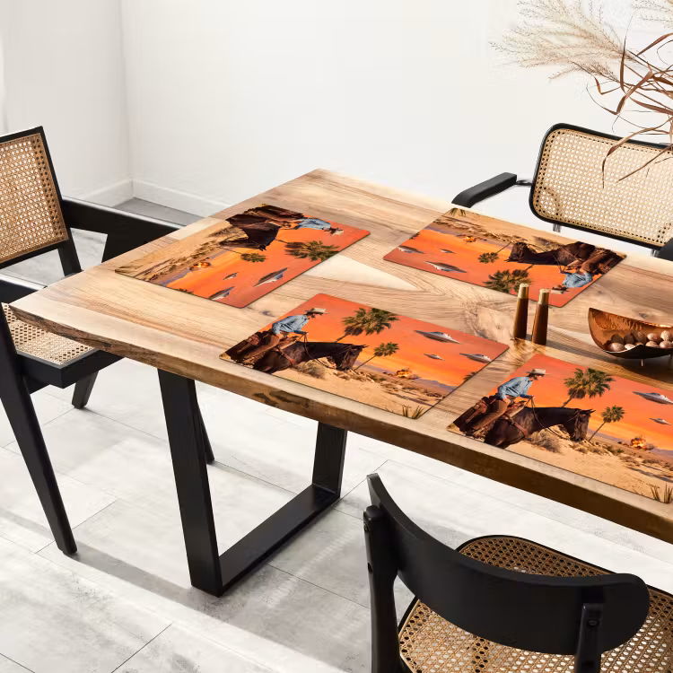 Placemat - 6 stuks - Cowboy - Paard - Woestijn — 5