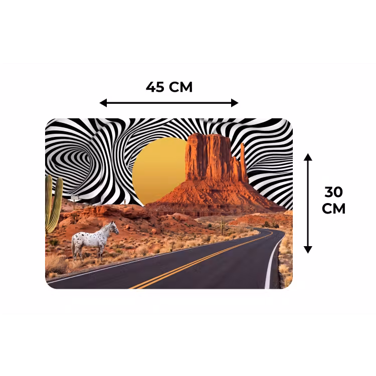 Placemat - 6 stuks - Paard - Woestijn - Natuur — 3