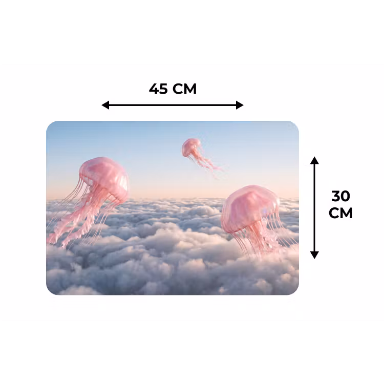 Placemat - 6 stuks - Roze dier - Wolken — 3