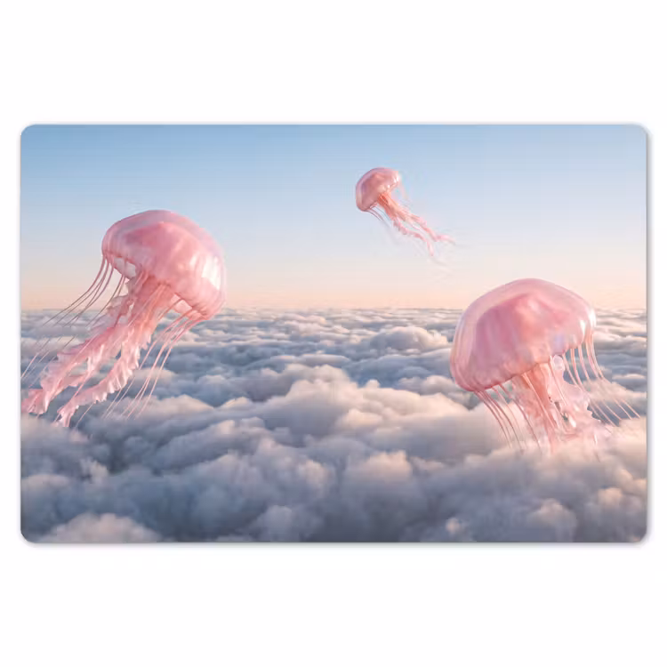 Placemat - 6 stuks - Roze dier - Wolken — 7