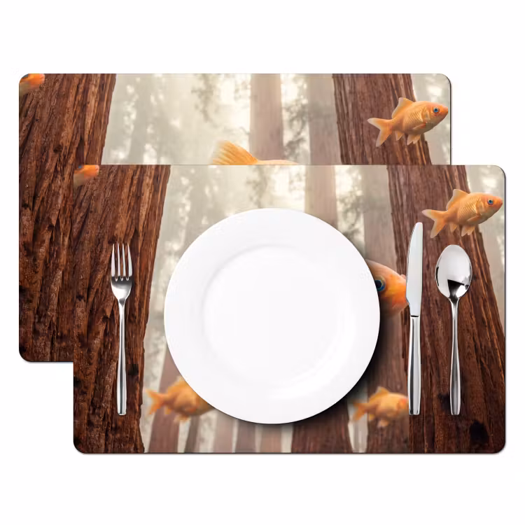 Placemat - 6 stuks - Vis - Bos - Fantasie — 2