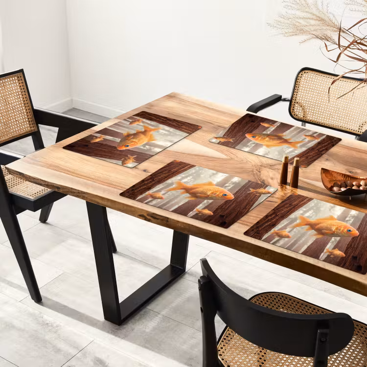 Placemat - 6 stuks - Vis - Bos - Fantasie — 5