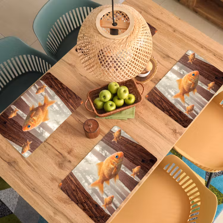 Placemat - 6 stuks - Vis - Bos - Fantasie — 6