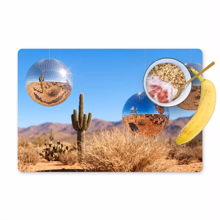 Placemat - 6 stuks - Woestijn - Spiegelbal - Kunst — 1