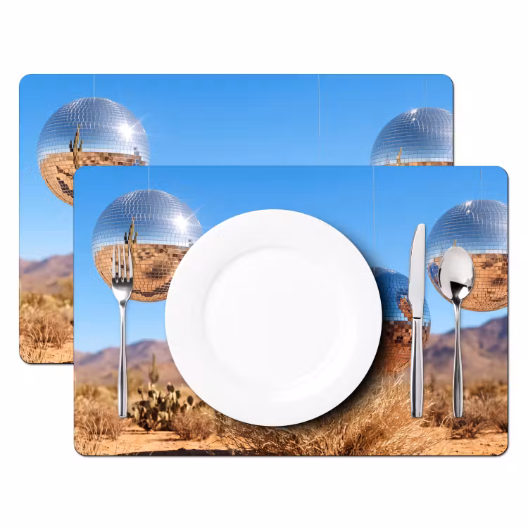 Placemat - 6 stuks - Woestijn - Spiegelbal - Kunst — 2