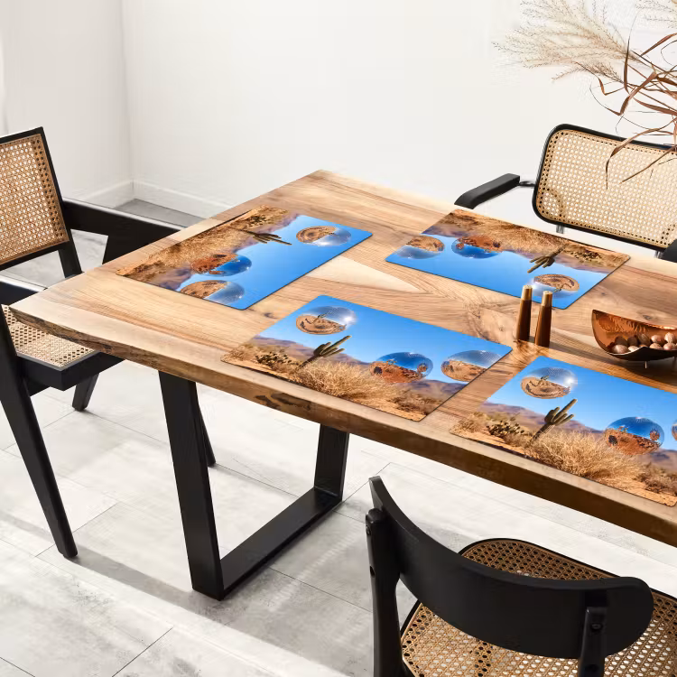 Placemat - 6 stuks - Woestijn - Spiegelbal - Kunst — 5