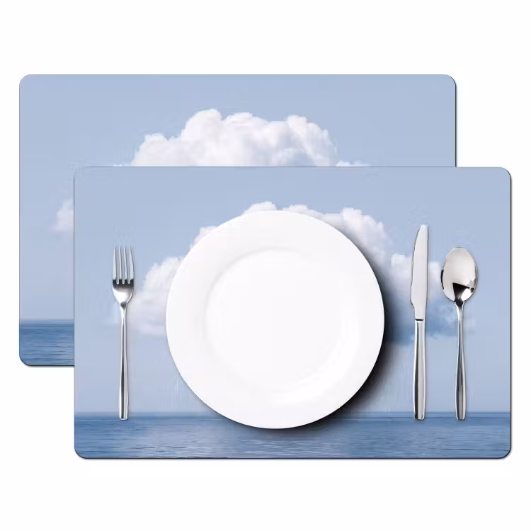 Placemat - 6 stuks - Wolk - Regen - Natuur — 2