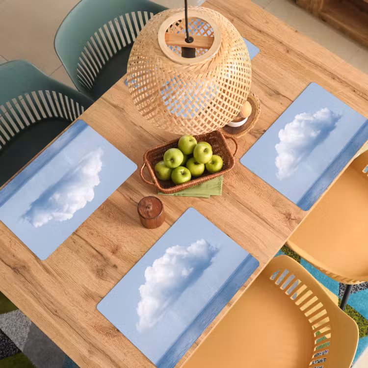 Placemat - 6 stuks - Wolk - Regen - Natuur — 6