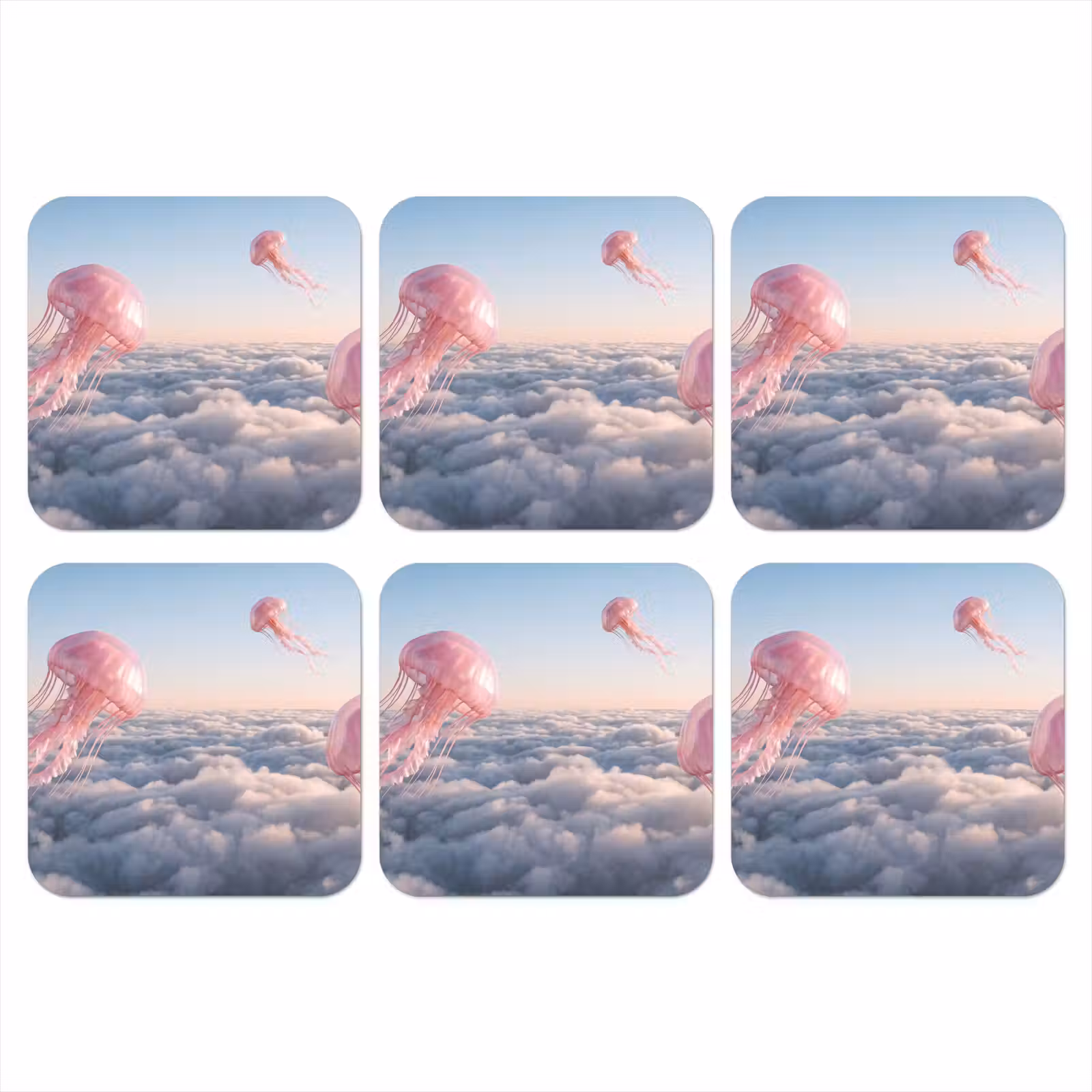 Onderzetter - Roze dier - Wolken — 1