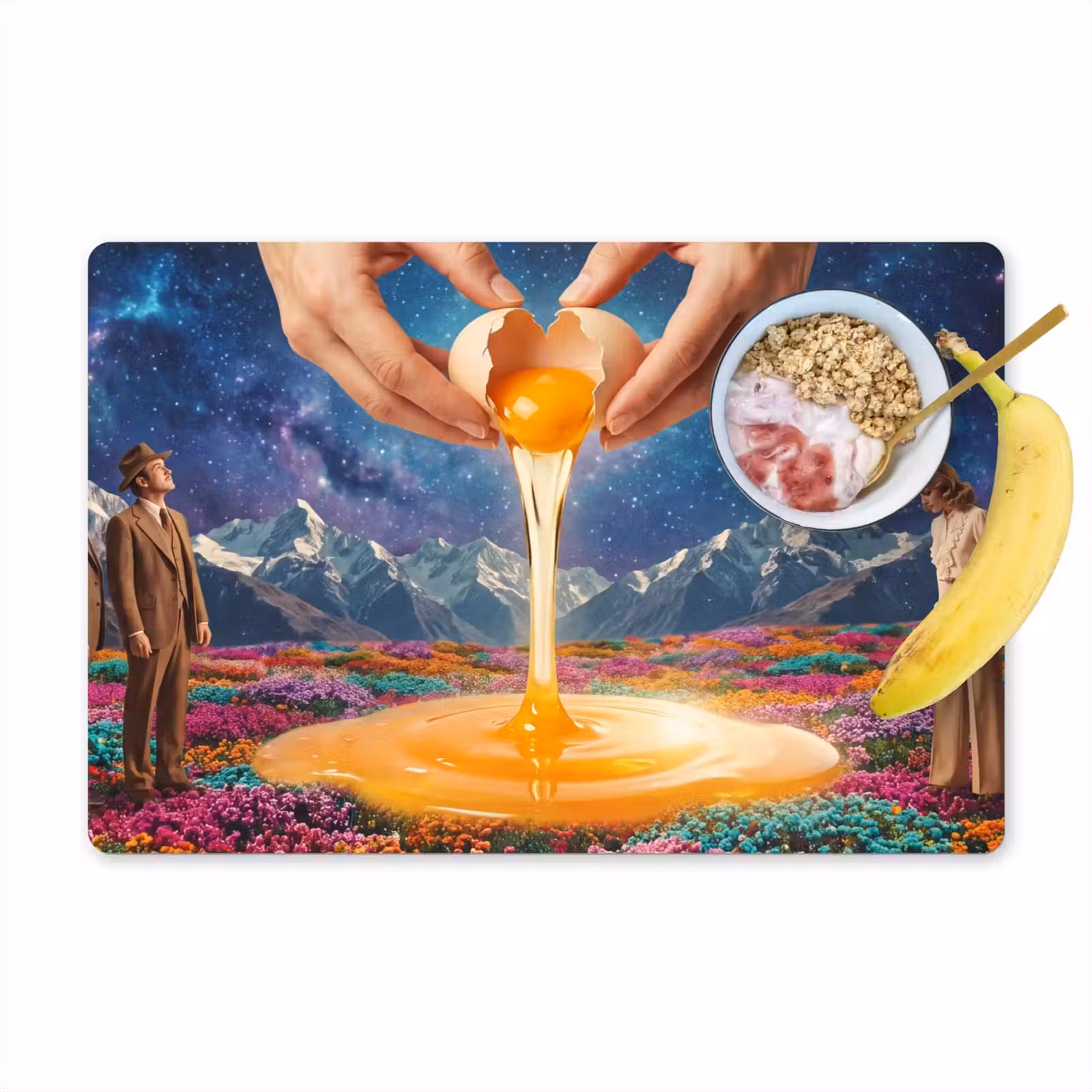 Placemat - 6 stuks - Handen - Ei - Surrealisme — 1