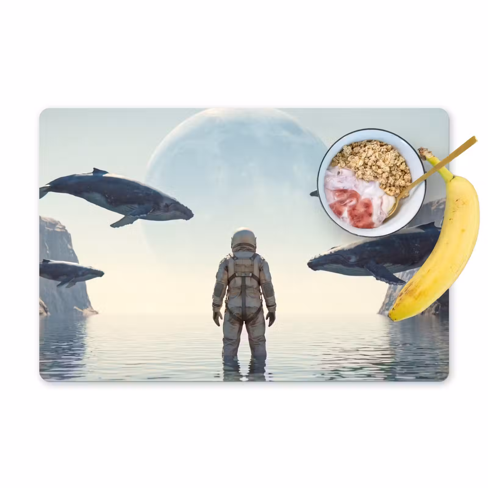 Placemat - 6 stuks - Ruimtevaarder - Walvis - Fantasie — 1