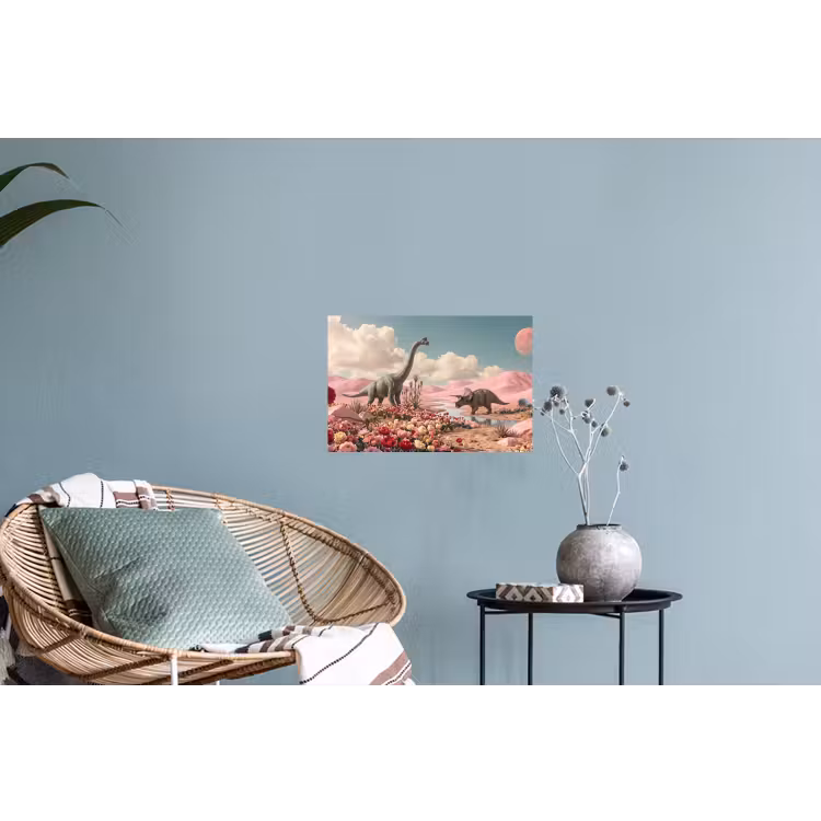 Muursticker - Dinosaurus - Roze - Landschap — 4