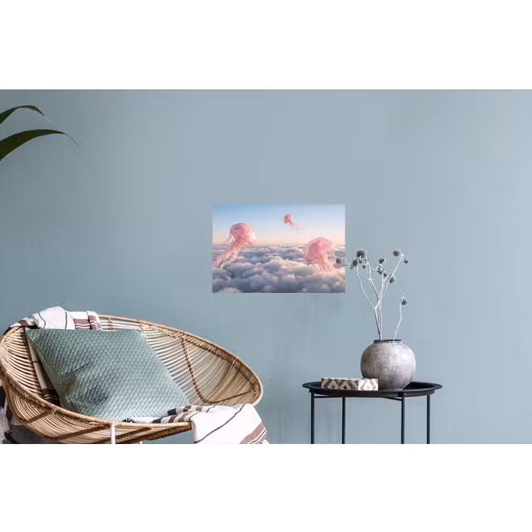 Muursticker - Roze dier - Wolken — 4