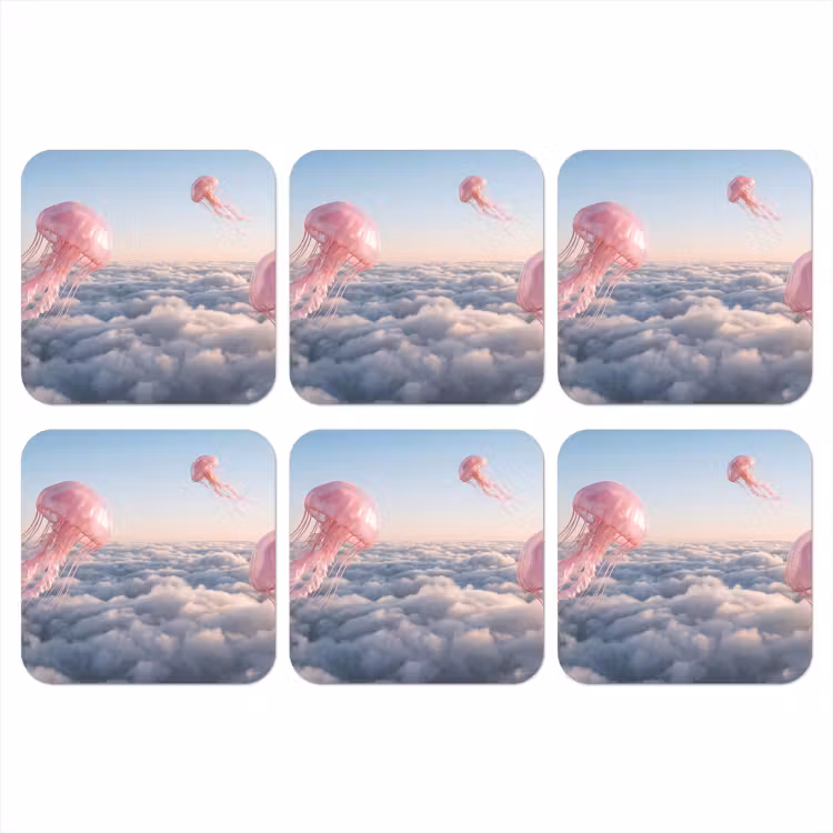 Onderzetter - Roze dier - Wolken — 1