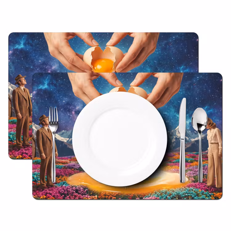 Placemat - 6 stuks - Handen - Ei - Surrealisme — 2
