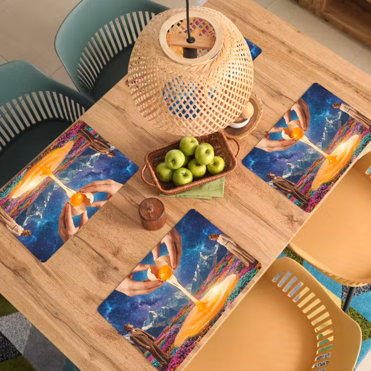 Placemat - 6 stuks - Handen - Ei - Surrealisme — 6