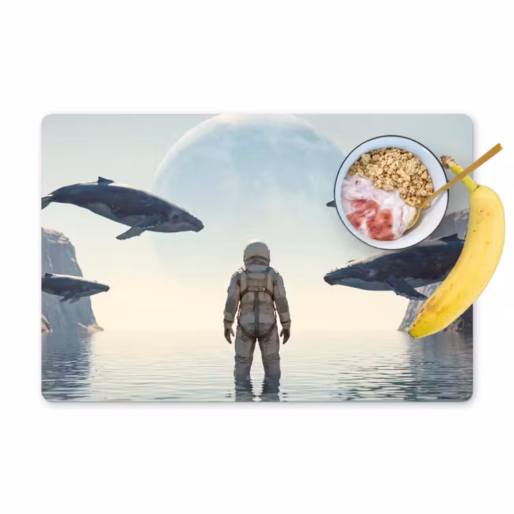 Placemat - 6 stuks - Ruimtevaarder - Walvis - Fantasie — 1