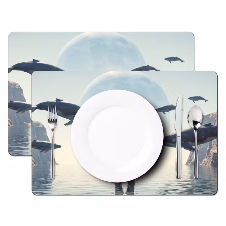 Placemat - 6 stuks - Ruimtevaarder - Walvis - Fantasie — 2